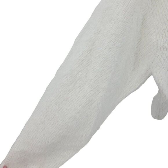 IDENTITY Eyelash Turtleneck Sweater S White Bishop Sleeve Plush Fuzzy Comfy - Picture 5 of 9